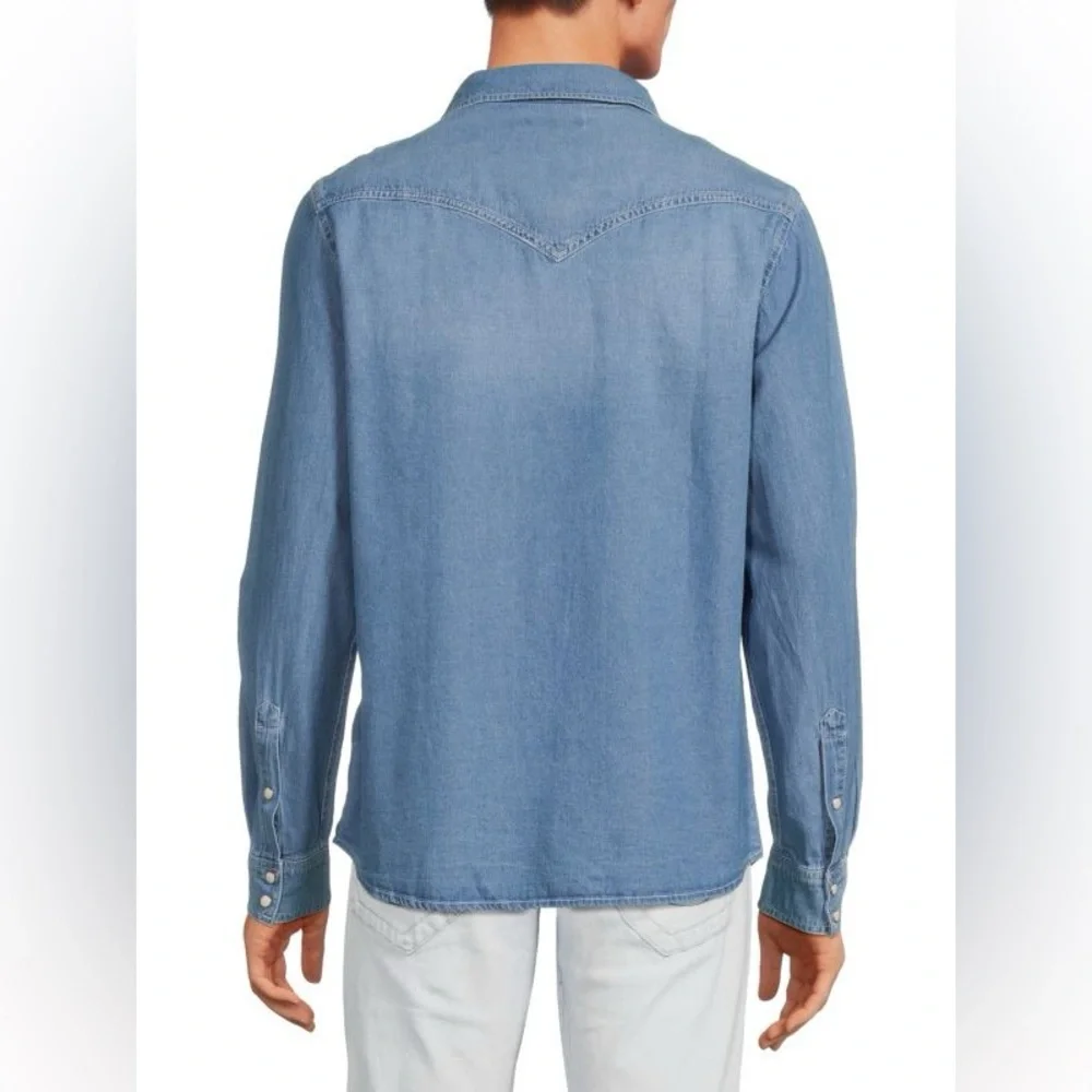 True Religion Chambray Logo Denim Shirt
